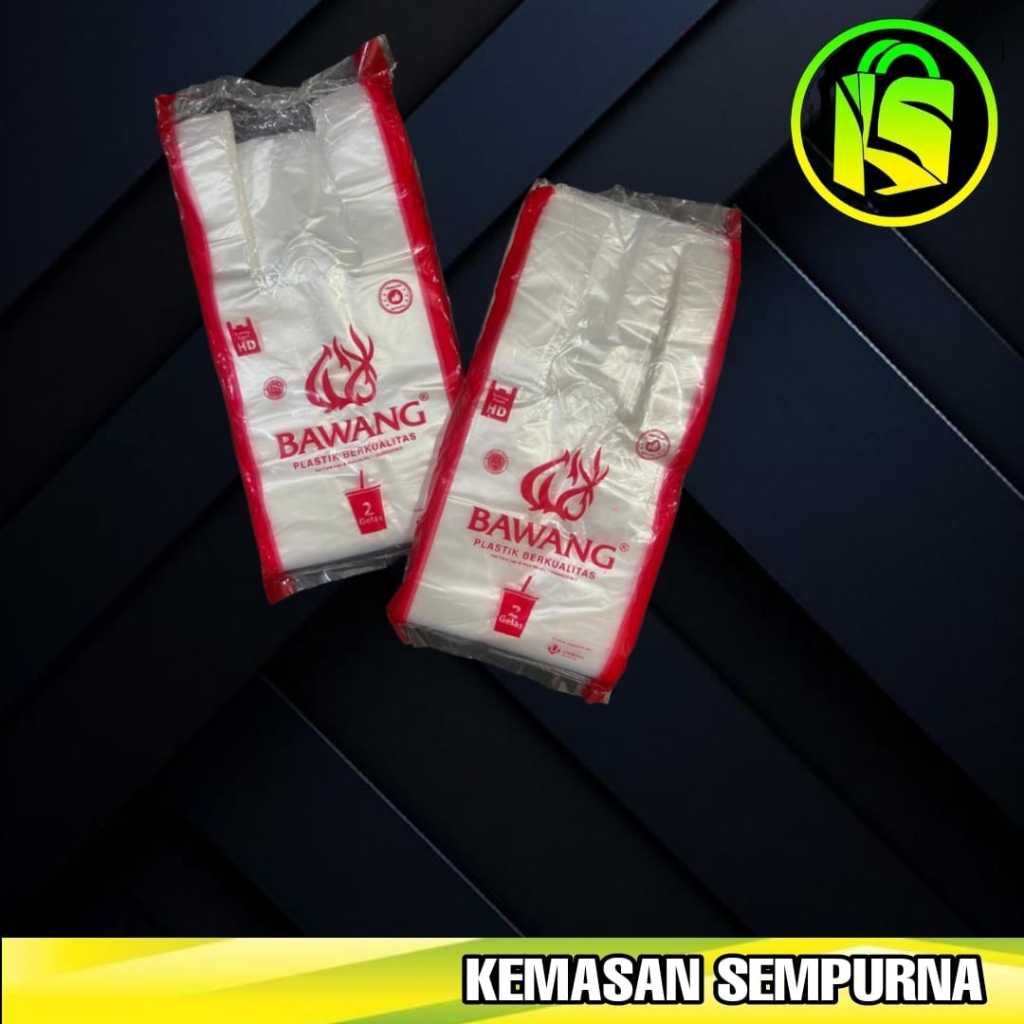 Kantong Plastik kresek take away 2 cup merk bawang