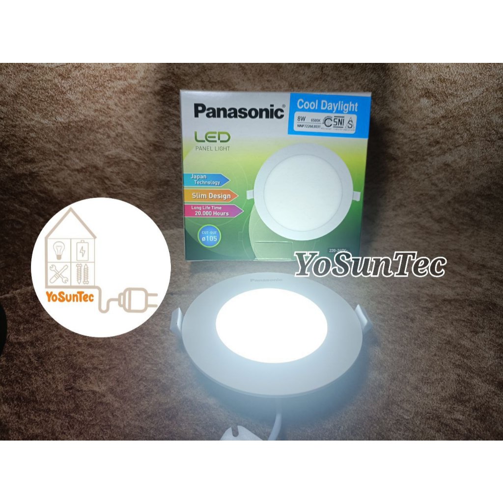 LAMPU LED SLIM DOWNLIGHT PANEL 8W 12 Watt PANASONIC BULAT TIPIS JAPAN