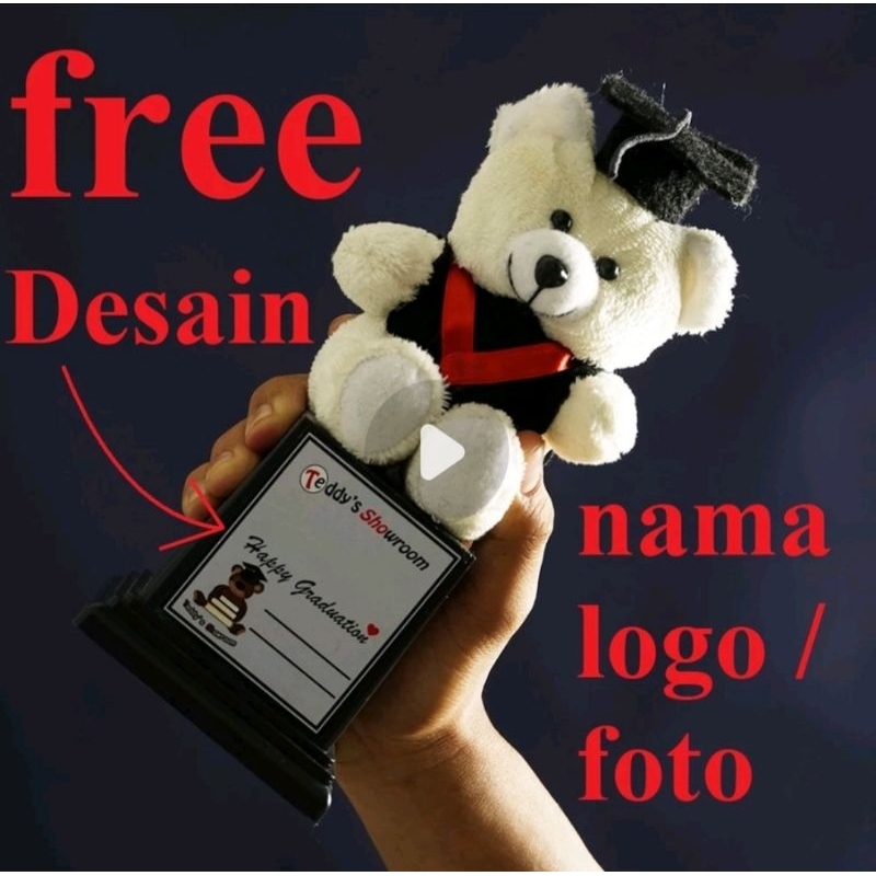boneka wisuda bear teddy bear 13cm - 15cm