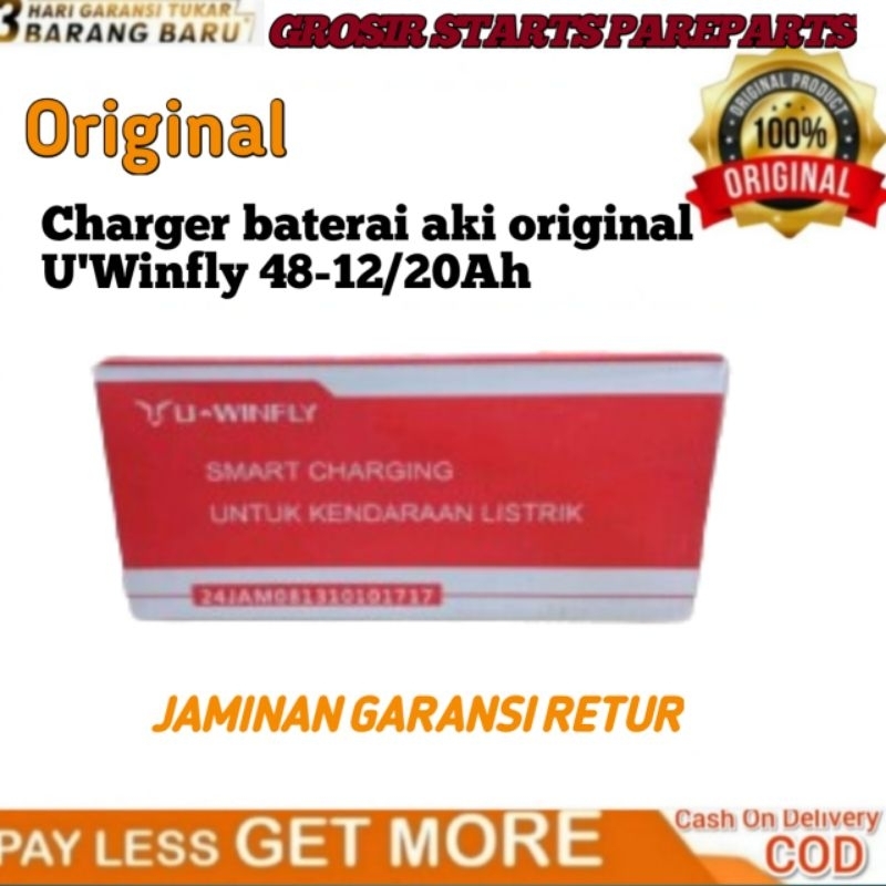 Charger baterai aki U'Winfly 48-12/20Ah Original