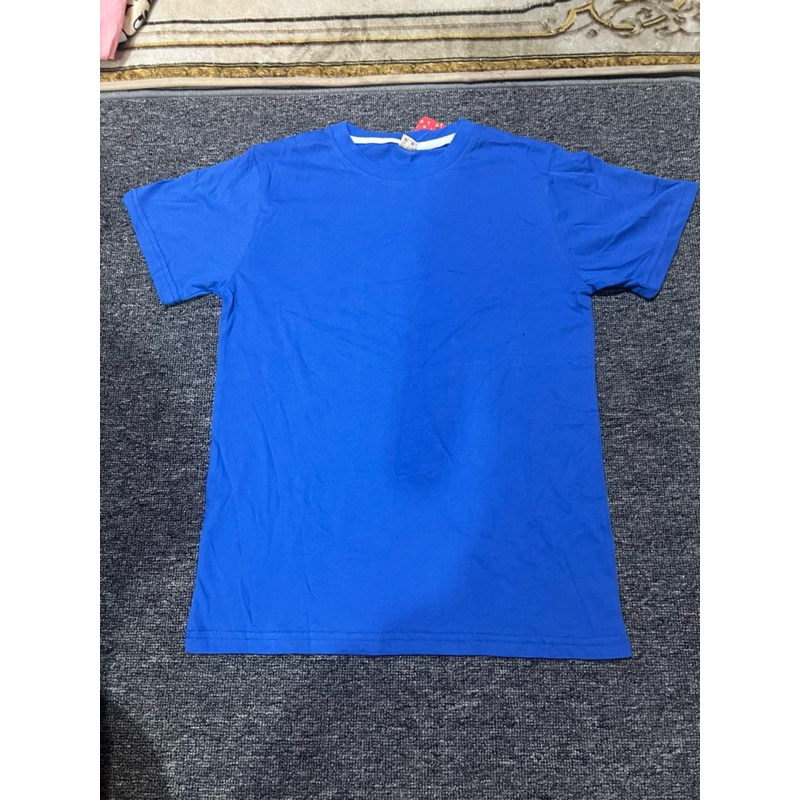 Kaos polos bahan cotton bamboo warna biru benhur