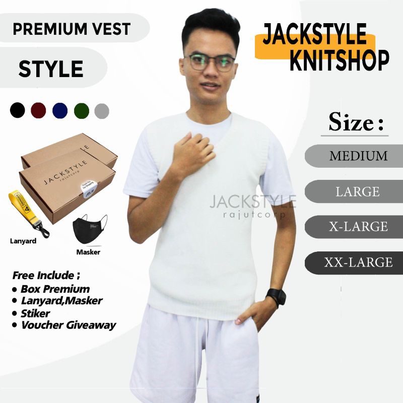 Rompi Pria Rajut Polos Korean Style | Premium Vest Knit School