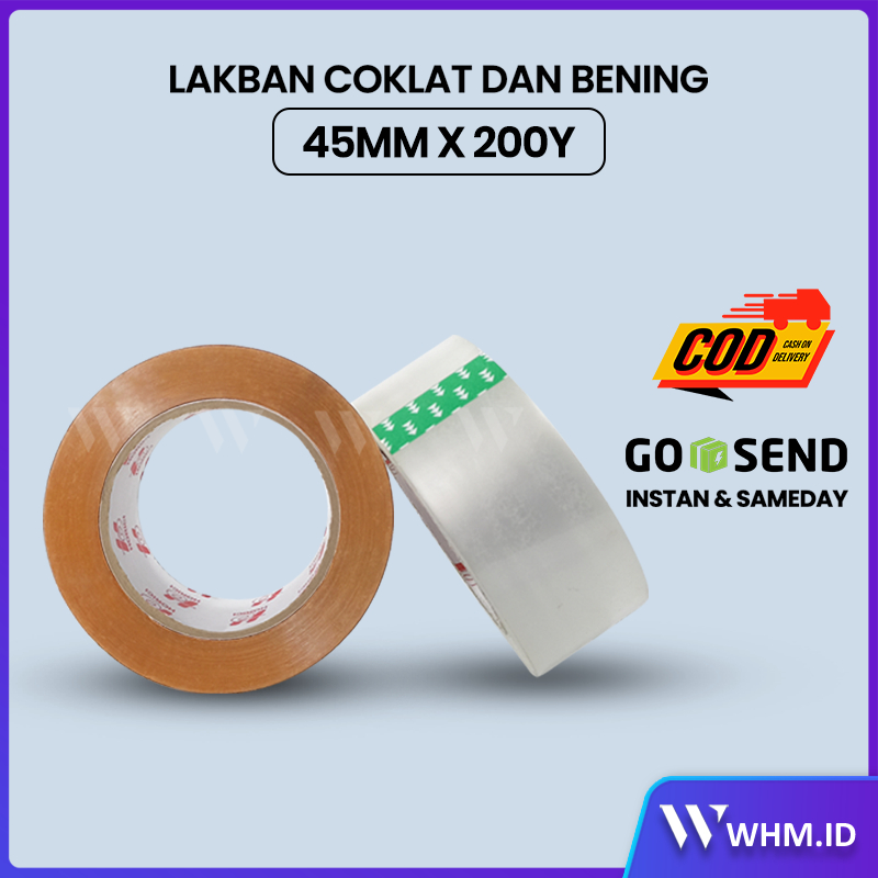 

MURAH SUPER CLEAR 45mmx200Y LAKBAN BENING DAN COKLAT HORICI TAPE TAPE ISOLASI