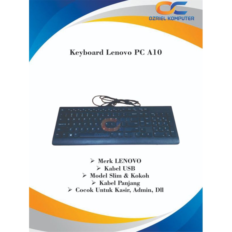 Keyboard Lenovo Kabel USB untuk PC AIO Kasir kantor sekolah