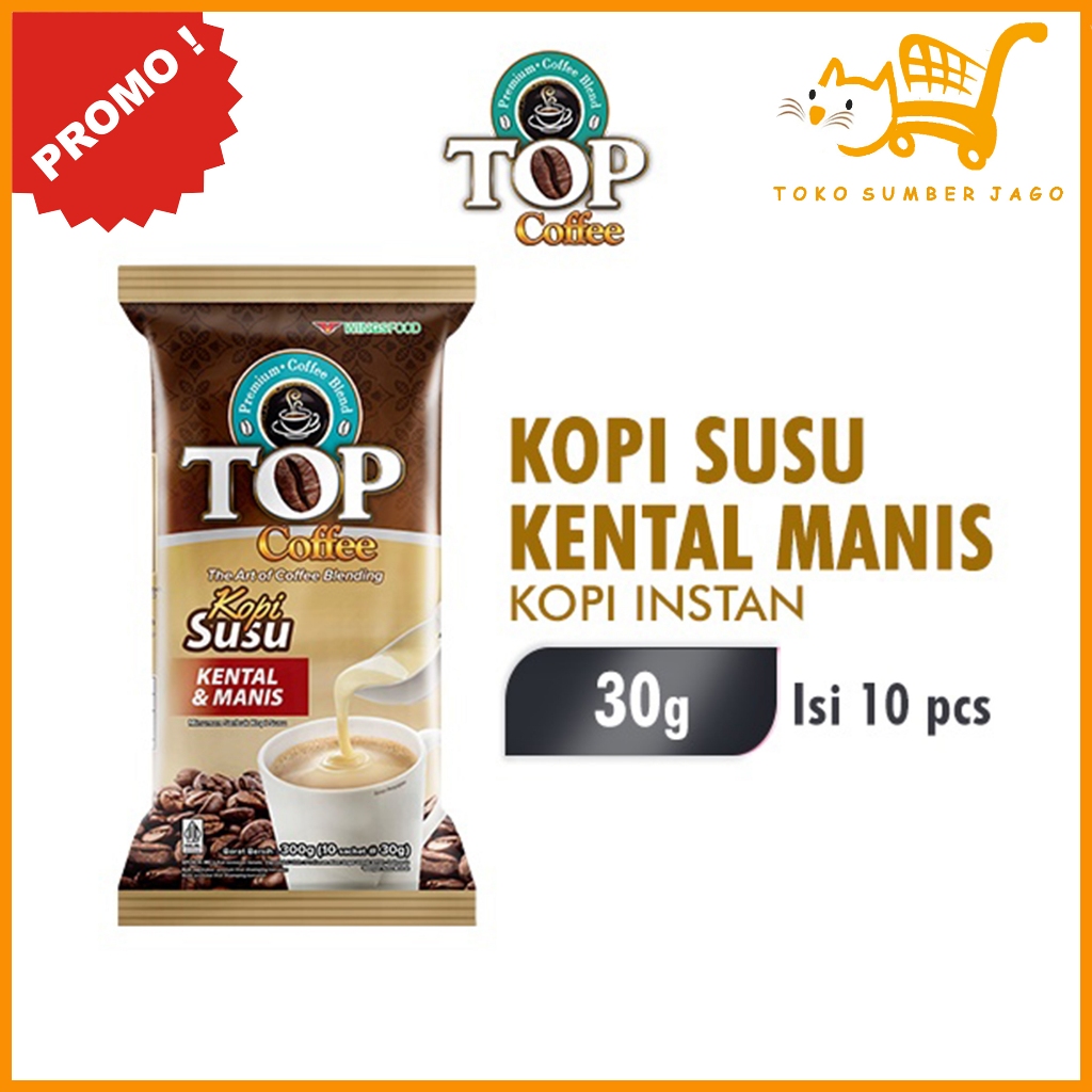

Top Coffee Kopi Susu Kental Manis 3 In 1 Pack 10Sachet x 30gr