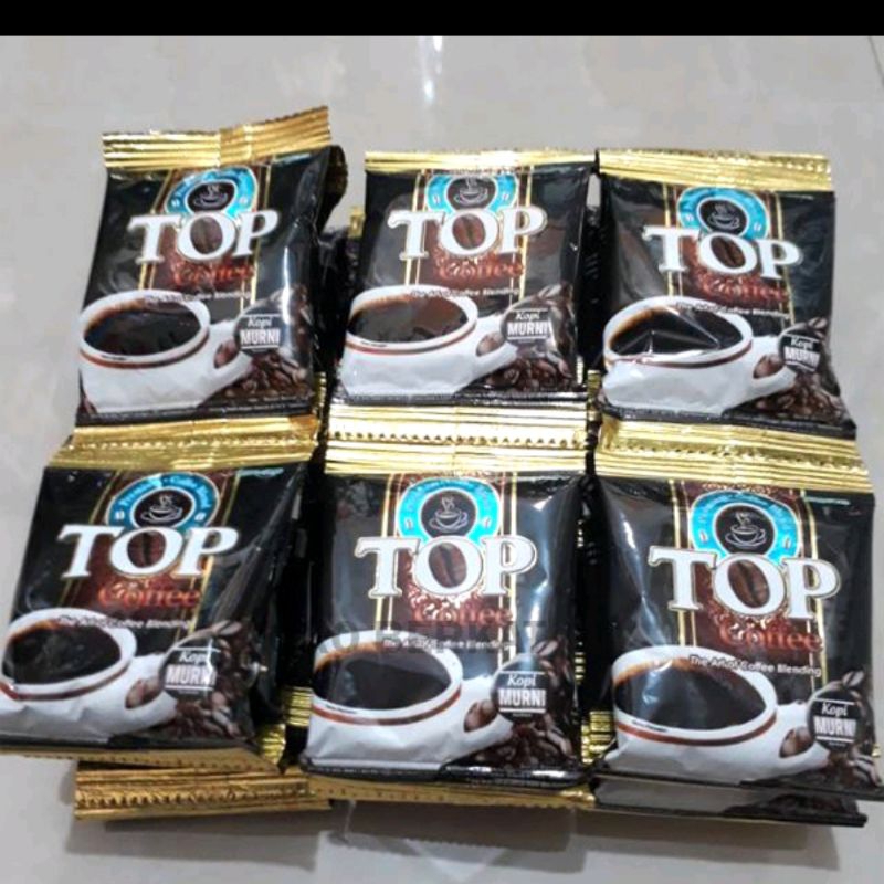 

TOP COFFE MURNI HITAM 7GRAM 1 BOX ISI 20 RENTENG