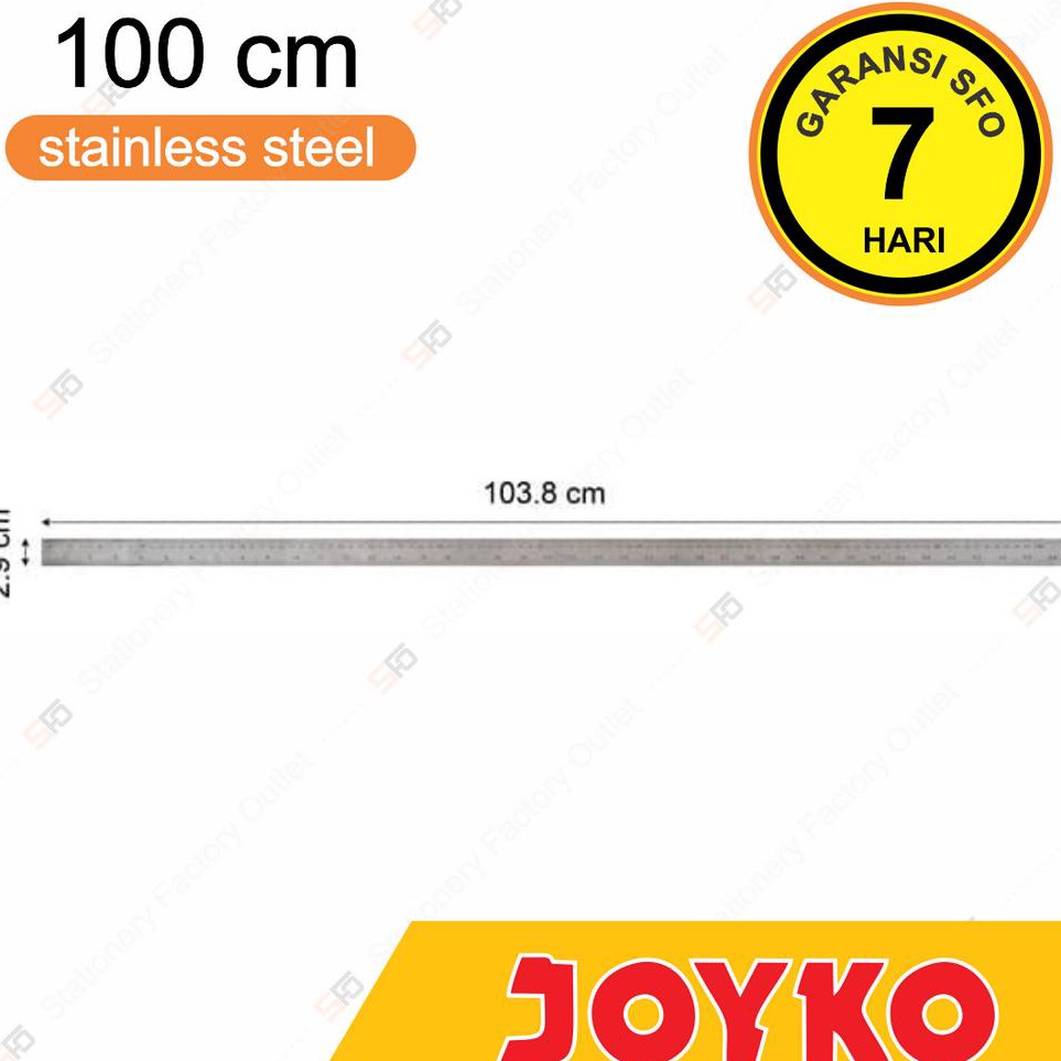 

KODE Y92O Penggaris Besi Joyko 1cm RLST1 Stainless Steel Ruler 1 cm