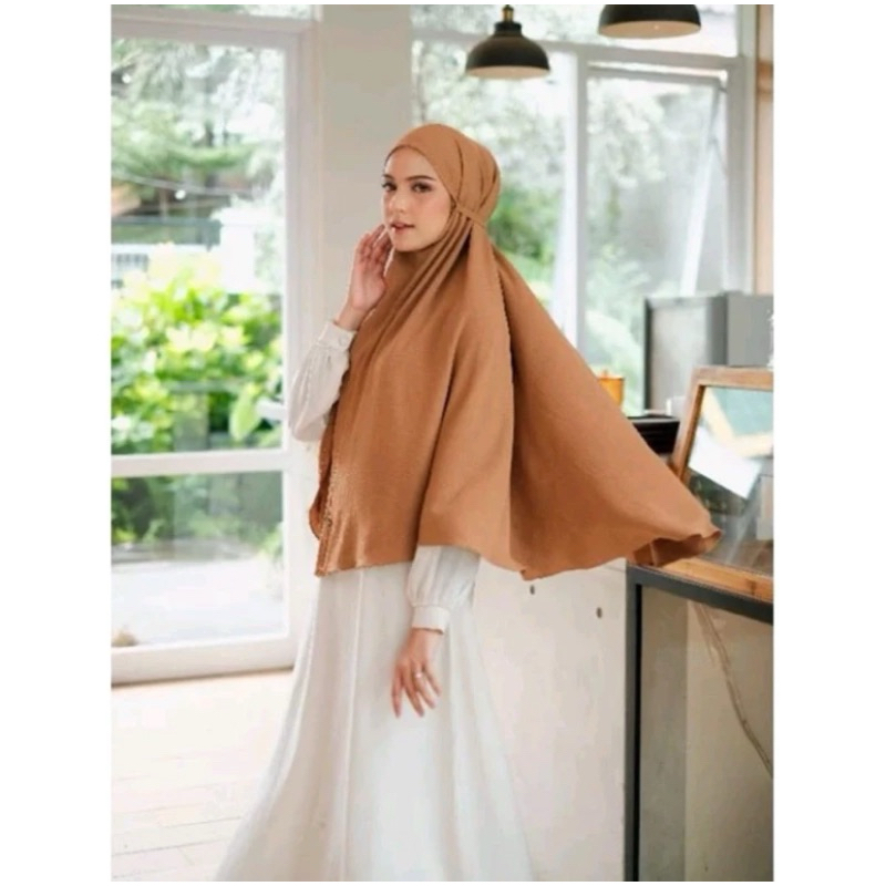 Hijab Dagu Malaysia/ Bergo Dagu Crinkle Airflow Size XL