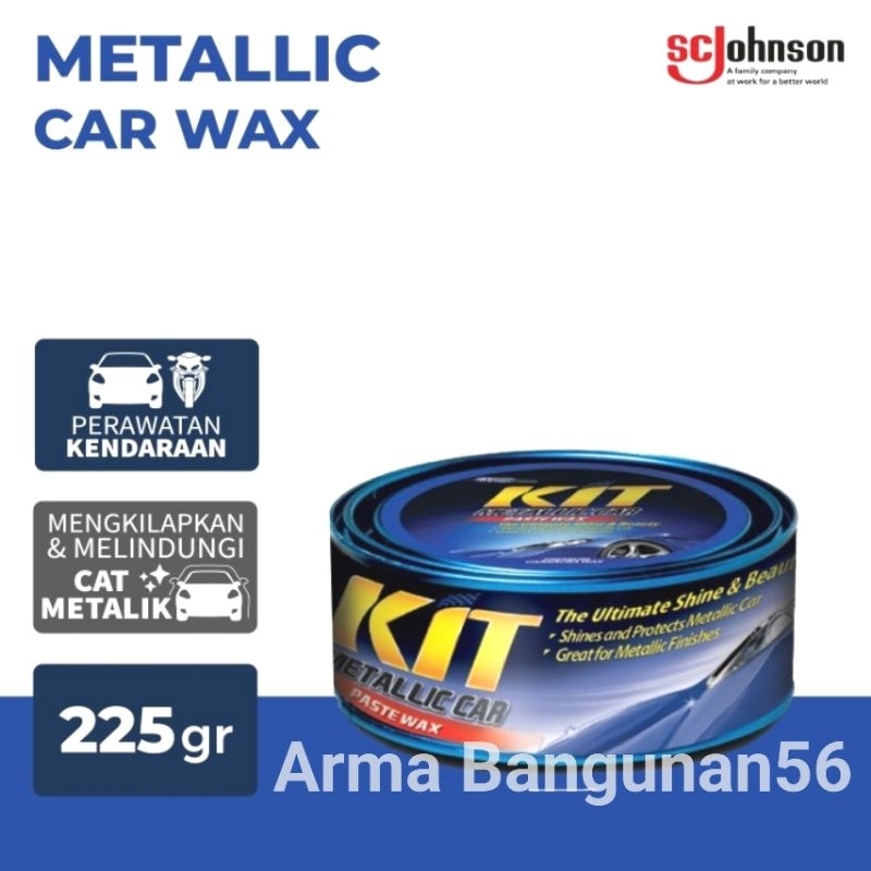 KIT Metallic Car Paste Wax 225 Gram Blue / Metallic Car Wax Kaleng Biru / Poles Cat Body Mobil Otomo