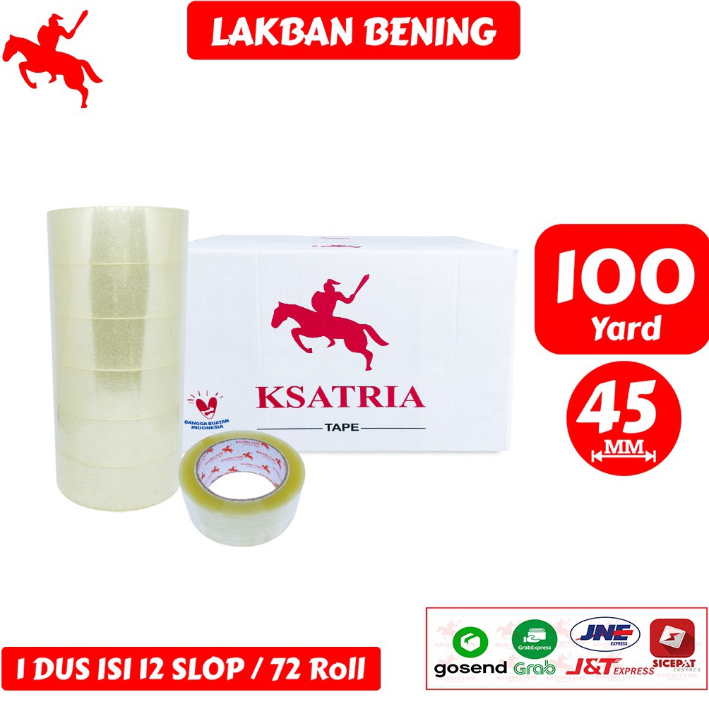 

KODE O44H Lakban OPP Tape Lakban Bening KSATRIA Tape 1 Yard 1 Dus