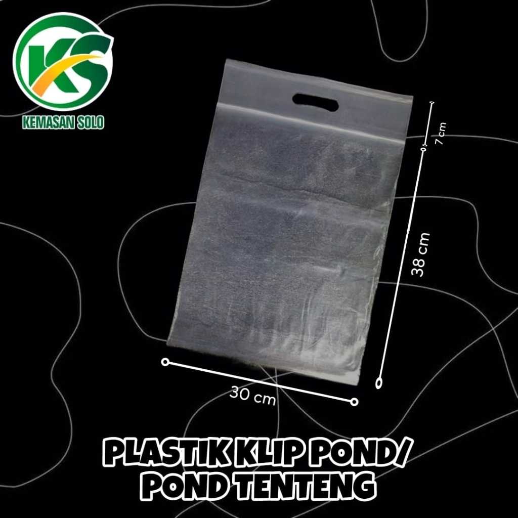 Ecer 20 pcs Plastik Klip 30x38+7 (30 x 38 + 7 cm) Klip Baju Tenteng Transparan packing baju