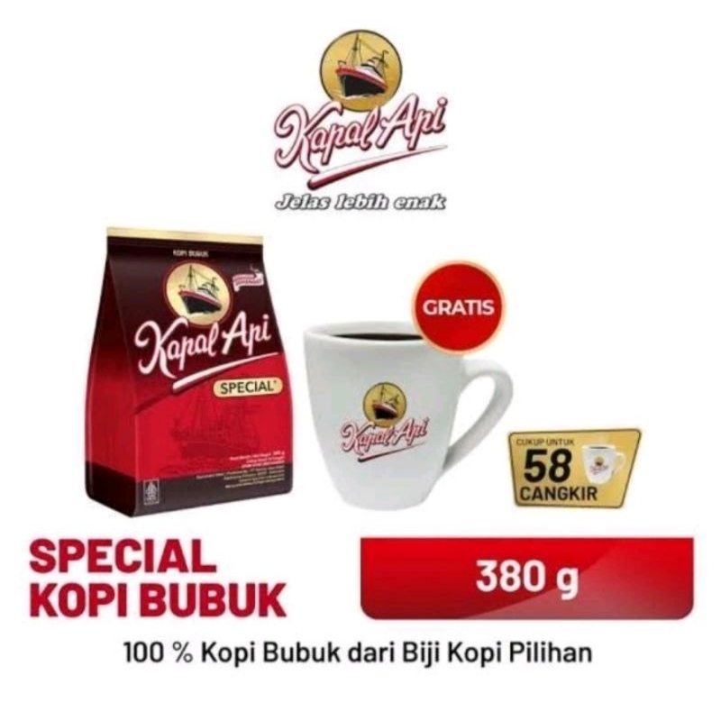 Kopi Kapal Api 380g free Mug