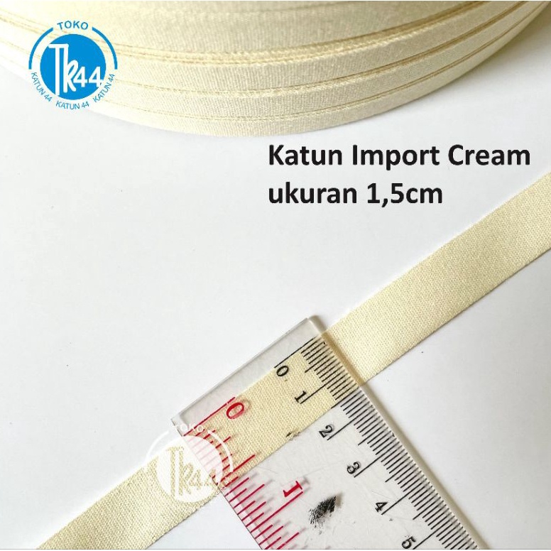 

KODE L84V Pita label katun cream polos 15cm 1m kualitas import