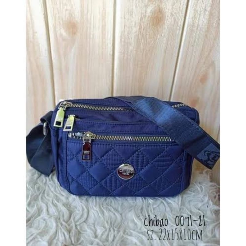 Tas selempang chibao chi bao warna biru tas samping wanita