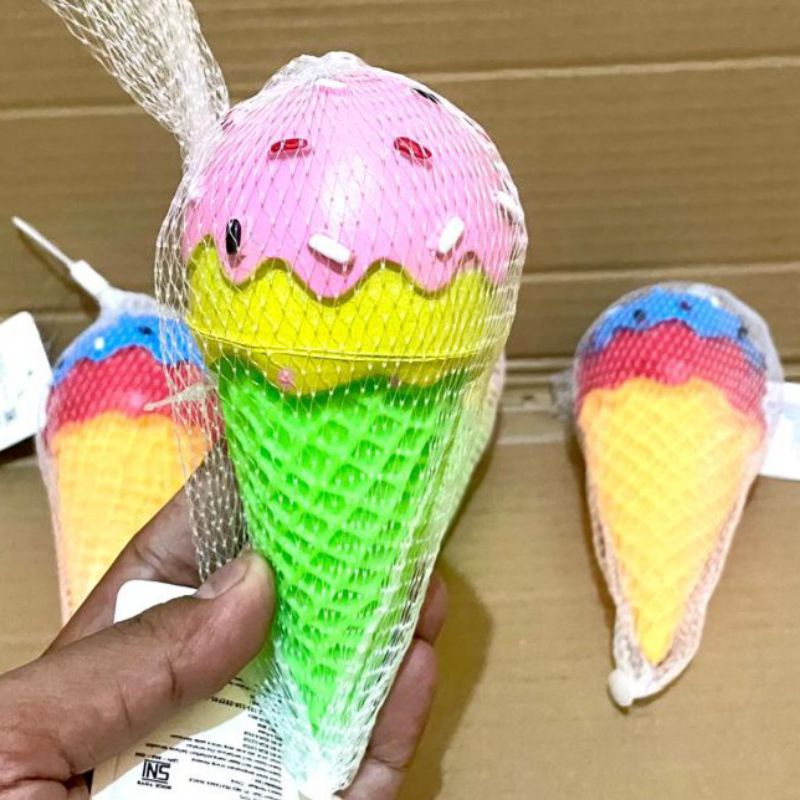 Mainan es krim pencet bunyi mainan vynil es krim cone