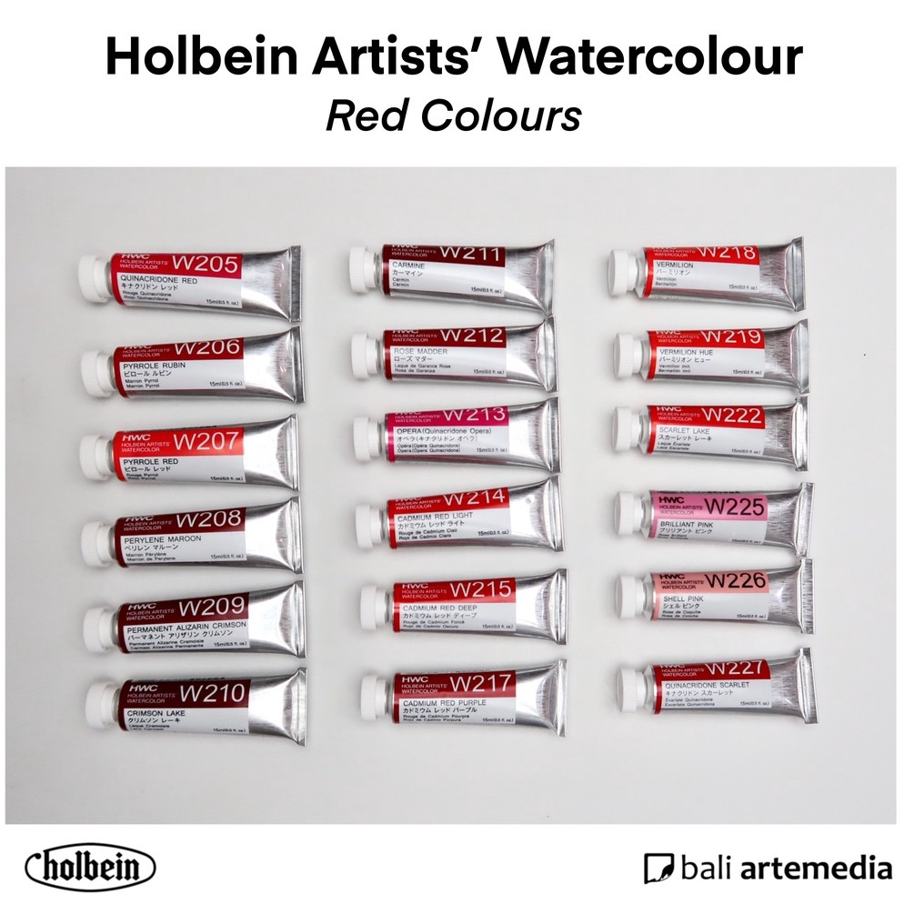 

KODE M83T Holbein Artists RED Watercolour Paint 5ml 15ml