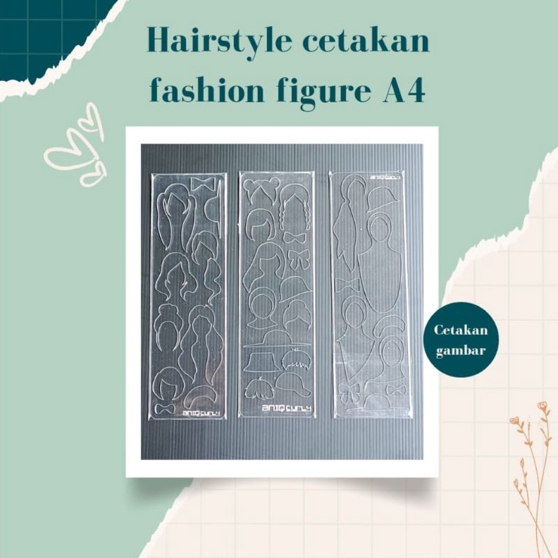 

KODE T16F penggaris cetakan hairstyle A4