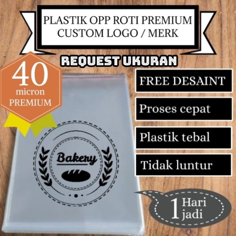 PLASTIK OPP TEBAL CUSTOM LOGO UKURAN 22x22 25x35 27x35 16x25 20x24