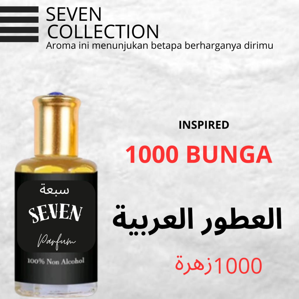 Parfum 1000 Bunga Minyak Wangi Sholat Murni Non Alkohol Parfum Ibadah Arab Saudi Tahan 24 Jam 12 ml