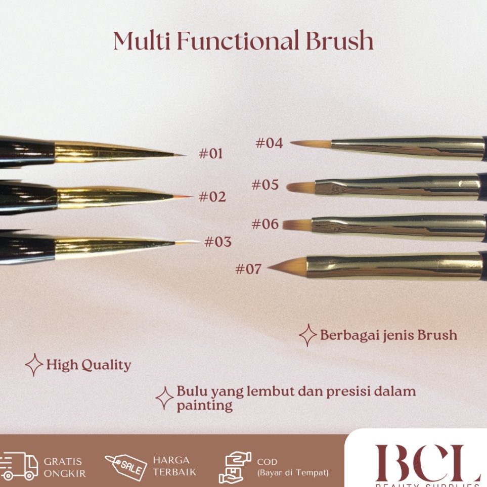 

KODE T28Y Brush Multifungsi Brush Nail brush gel and Painting