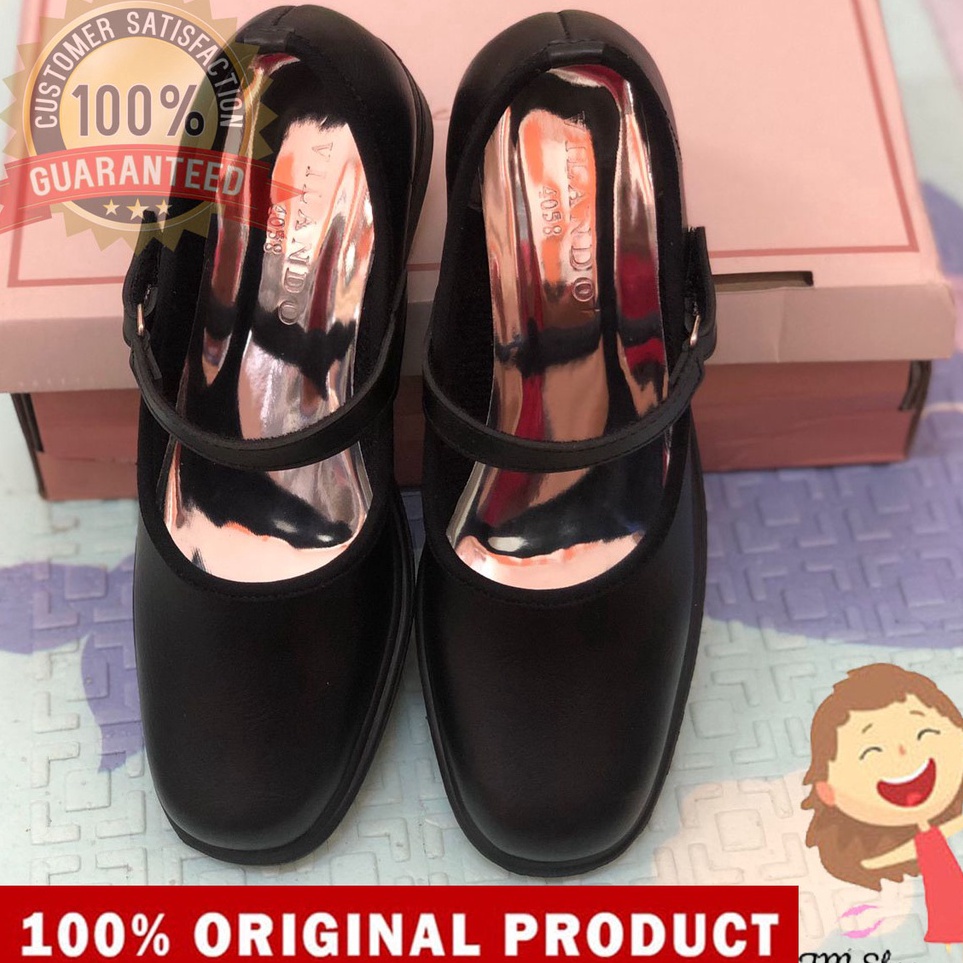 KODE R22O SEPATU PANTOFEL WANITA VILANDO  Pansus  Sekolah  Paskibra  PDH Hitam 1 ORI