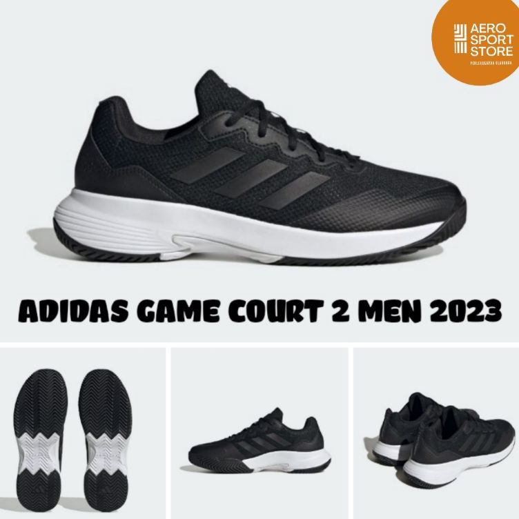 KODE B66Y  SEPATU TENIS LAPANGAN ADIDAS GAME COURT 2 MEN 223  HITAM