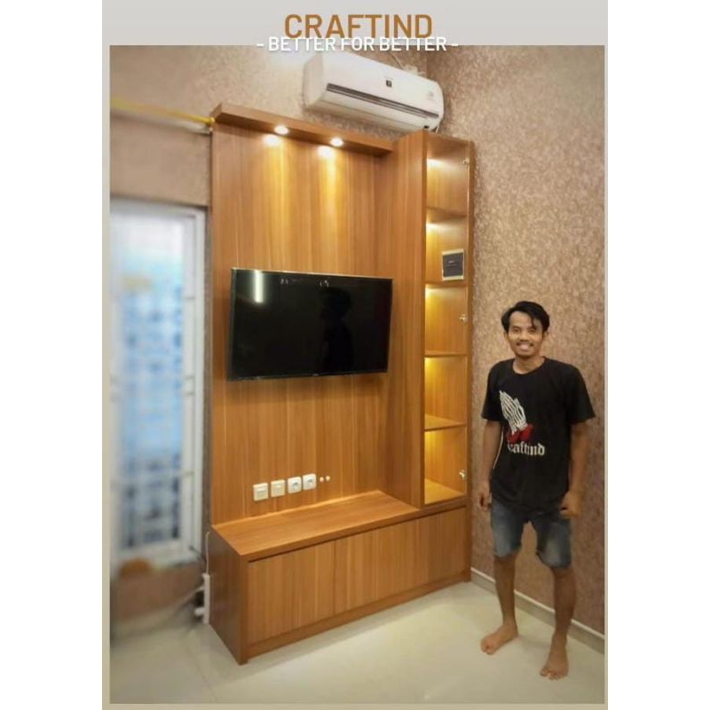 BACKDROP TV MURAH | BUFFET TV HPL| RAK TV HPL | PRASTISI PAJANGAN HPL | MEJA TV HPL |