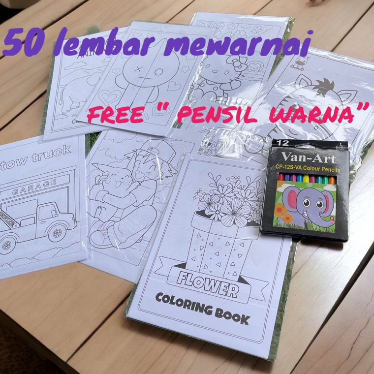 

Real Promotion 5 lembar mewarnai free pensil warna