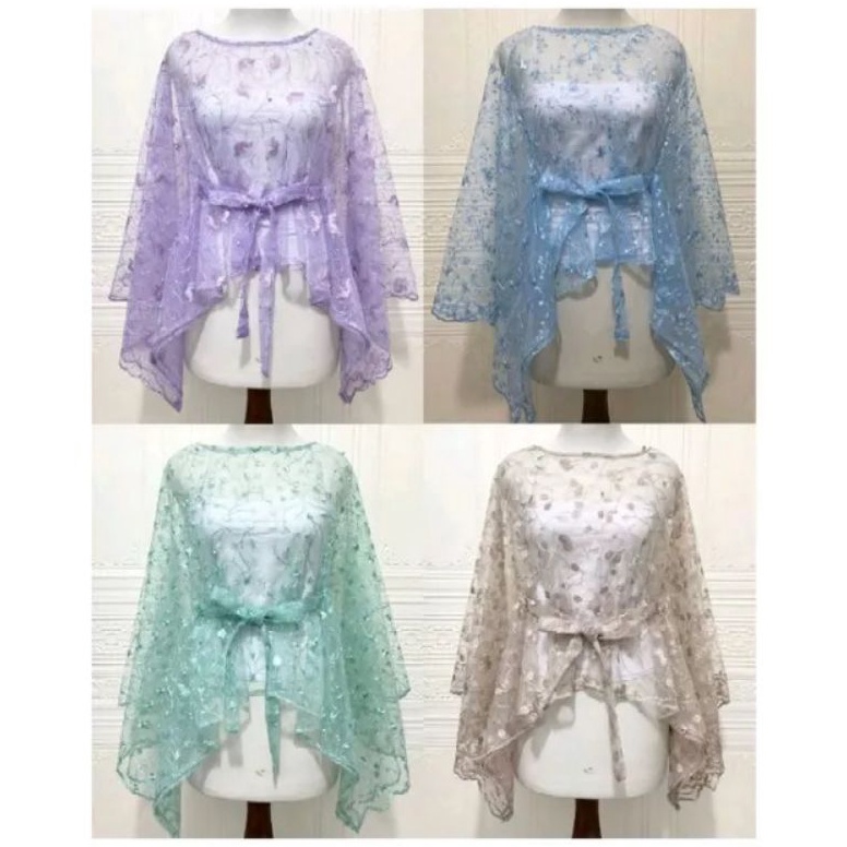Siap Kirim OUTER CAPE KEBAYA PITAOUTER BRUKAT TULLE PITA