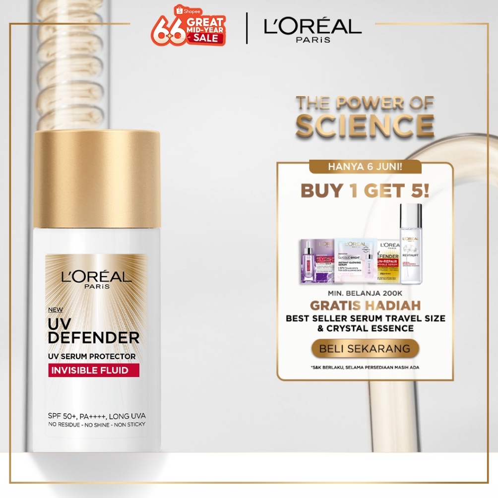 LOreal Paris UV Defender Serum Protector Sunscreen SPF 5  PA  Skin Care  5ml Untuk Mencegah Kulit Ta