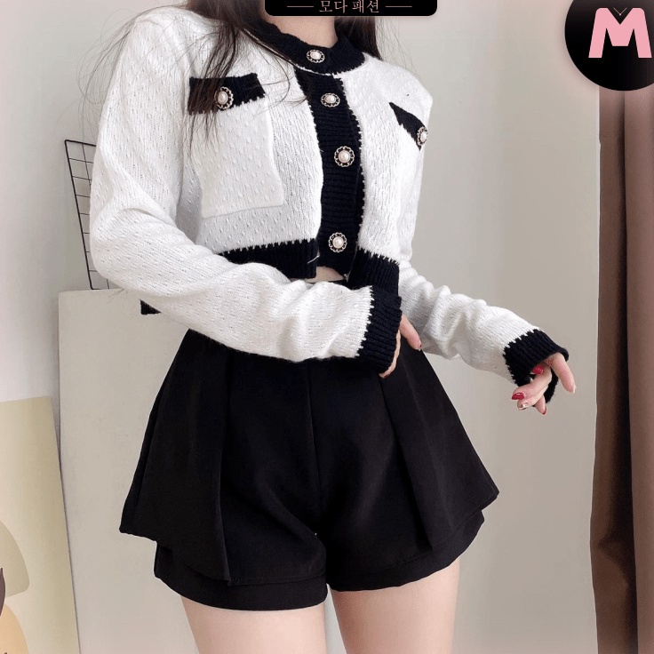 Top Discount  MODAMYTH HT2  CARDIGAN CROP RAJUT KNIT WANITA IMPORT BOMBER JAKET JACKET KOREAN STYLE 