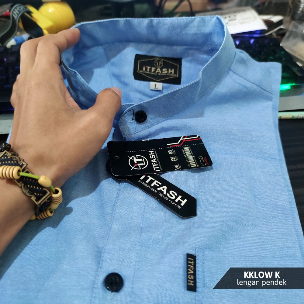 ZAFIT.ID KOKO LENGAN PENDEK ORI iTFASH ORIGINAL KKLOW grosir hem baju seragam koko polos  merah puti