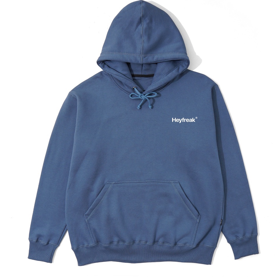 Grosir Merakyat  Heyfreak Hoodie Basic Logo Dusty Blue