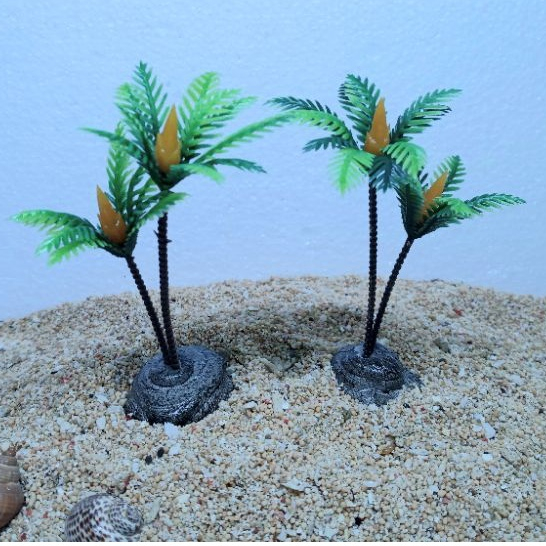 Bunga Hiasan Aquarium Kelapa Kecil Bunga Plastik