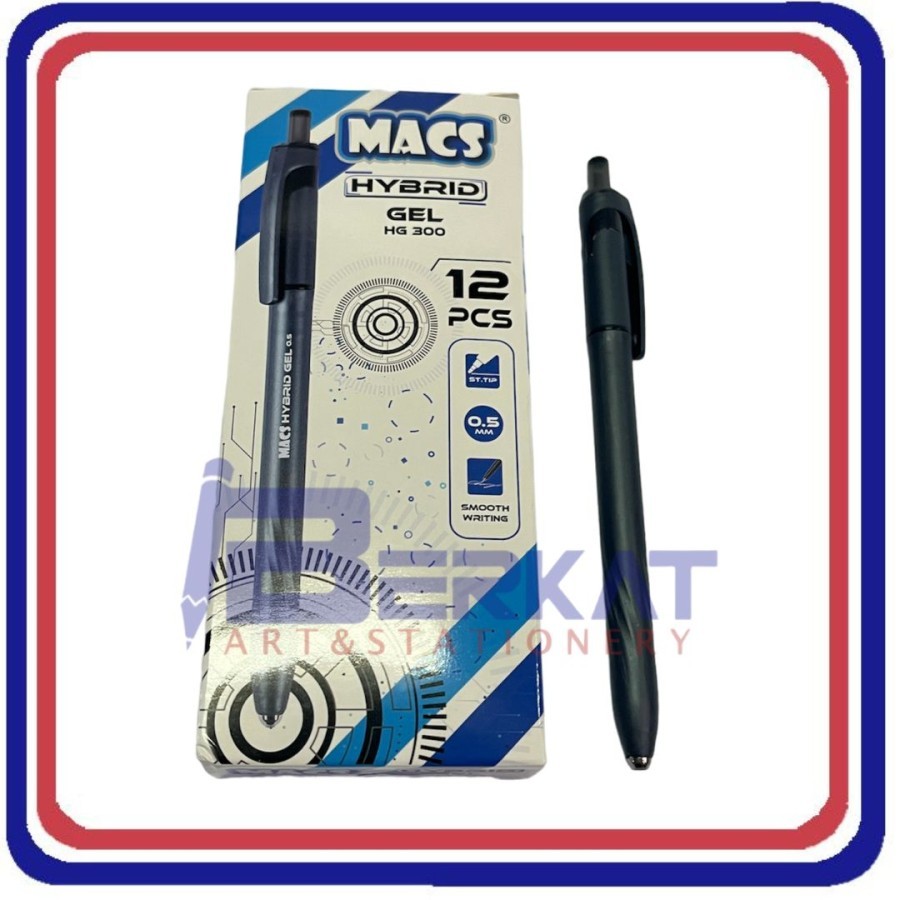 

[1 PACK] MACS Ballpoint / Pulpen Hybrid Gel Pen HG-300