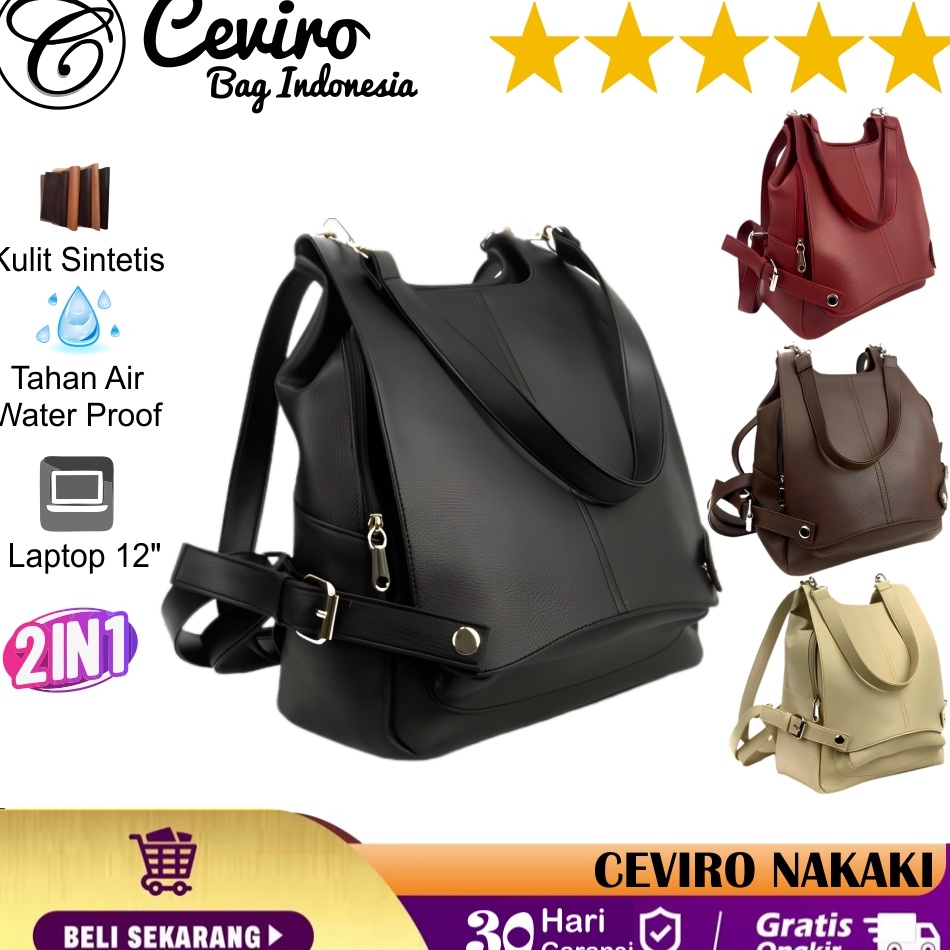 Paling Dicari Tas Ransel Wanita Paling Terbaru CEVIRO Nakaki Backpack Stylish Terkini Wanita