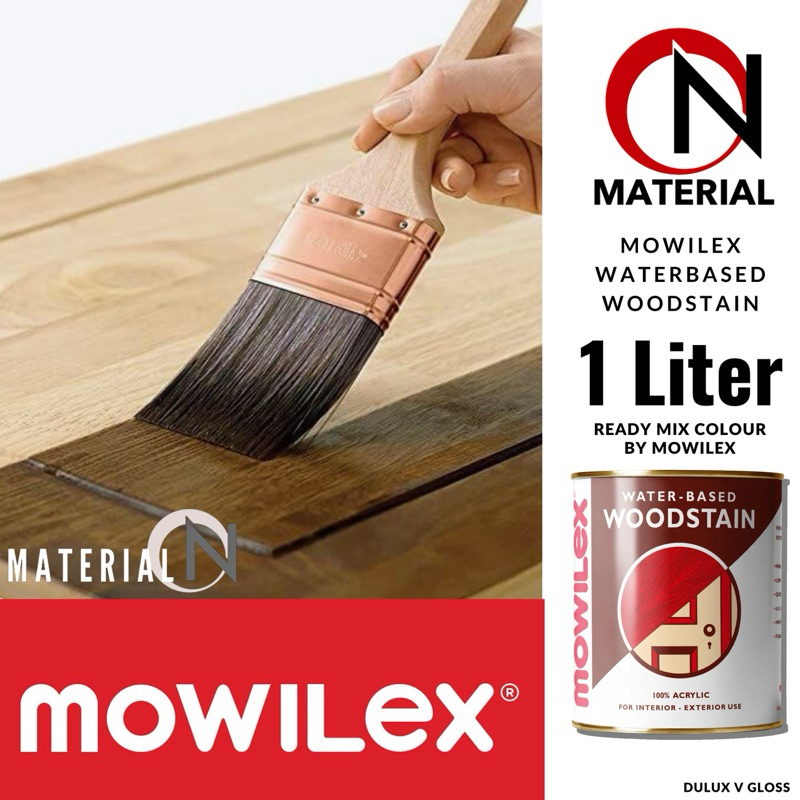 VERNISH KAYU POLITUR / WOODSTAIN MOWILEX 1 Liter / ULTRAN YUNIOR POLITUR WATERBASED / CAT KAYU