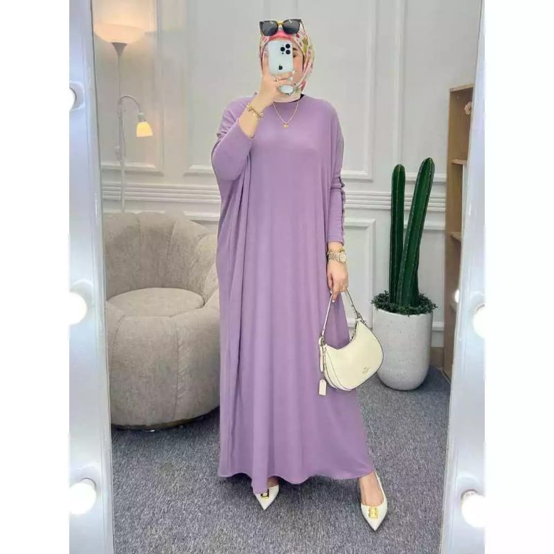 GAMIS WANITA KAOS KNIT POLOS / GAMIS BATWING KAOS KNIT TERBARU KEKINIAN TERMURAH TERLARIS