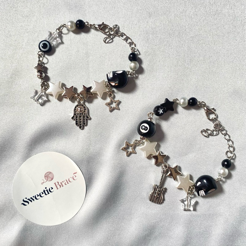 Rock Skull Bracelet | Evil eye bracelet | beads Bracelet | Guitar Bracelet | Gelang manik | bill8 Br