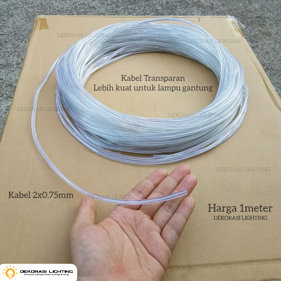 KABEL BENING TRANSPARAN UNTUK LAMPU GANTUNG HIAS