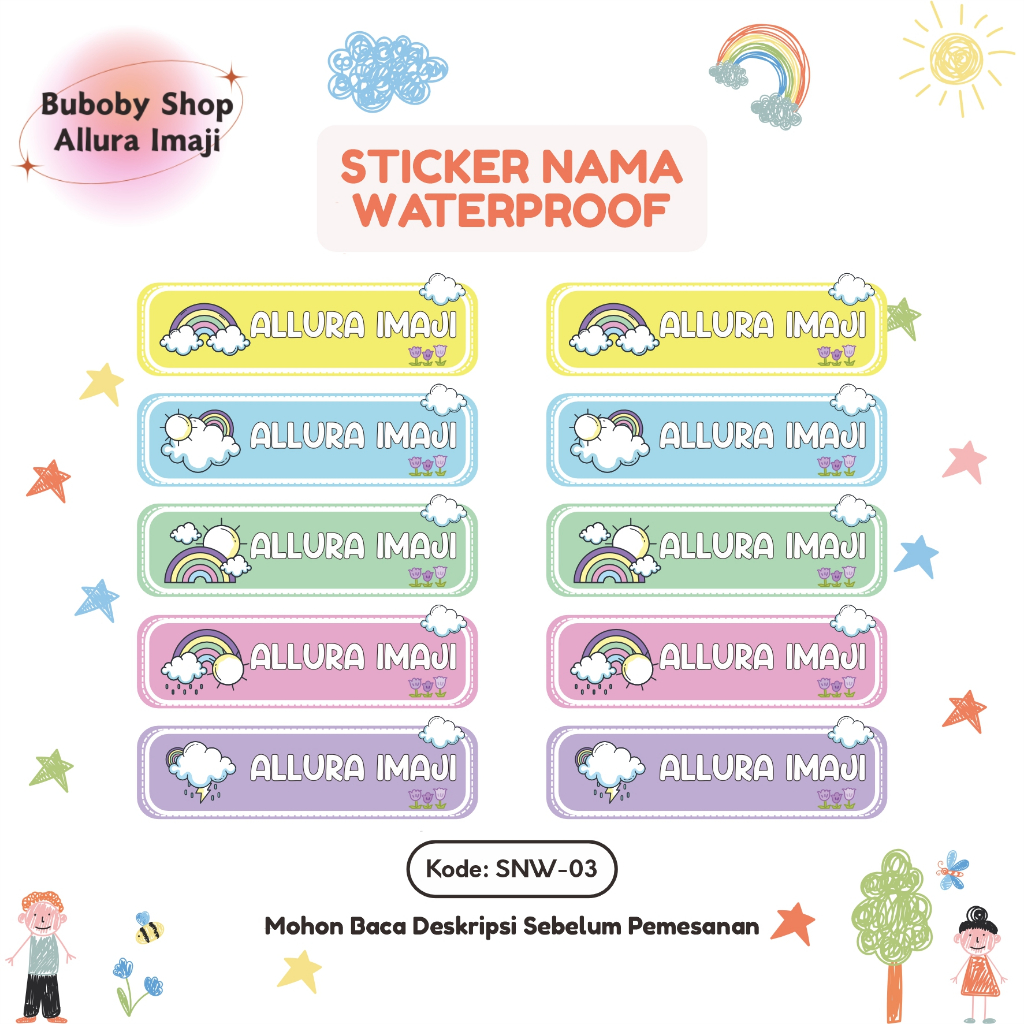 

Sticker Nama Waterproof SNW-03