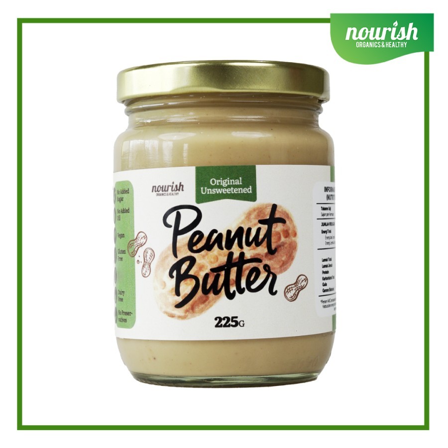 

Nourish Original Unsweetened Peanut Butter - 225 gr