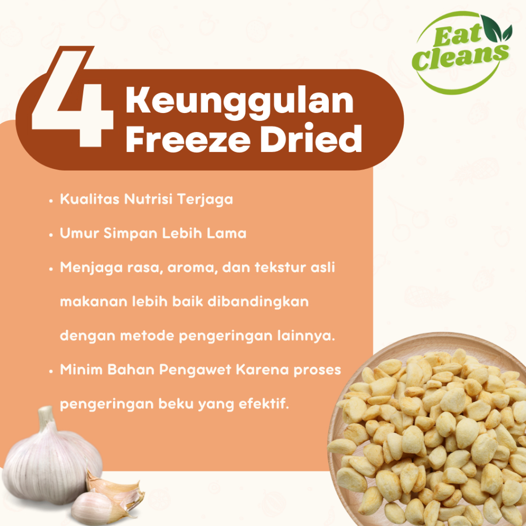 

RB Premium Garlic Chips Freeze Dried - Keripik Bawang Putih - Crispy Garlic Chips - Cemilan Sehat -