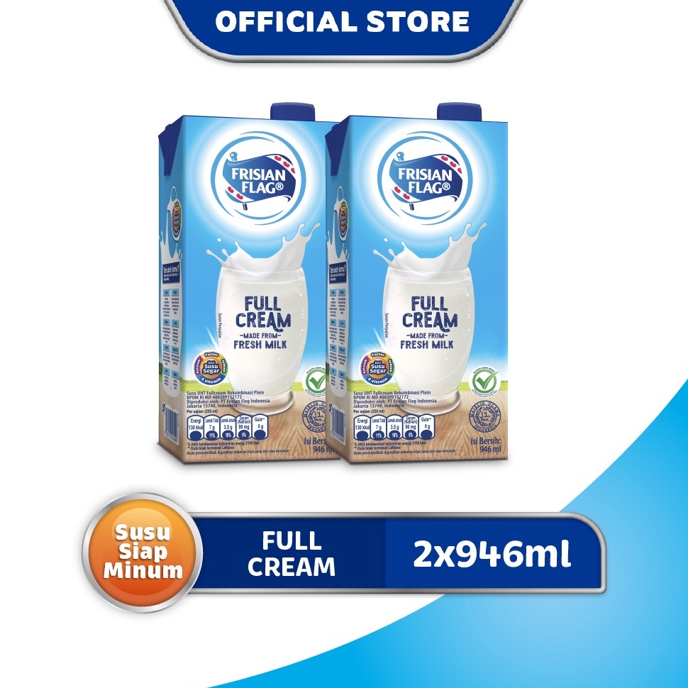

PRODUK 7LN7N Frisian Flag Family UHT Full Cream 946 ml x 2 pcs TEJ