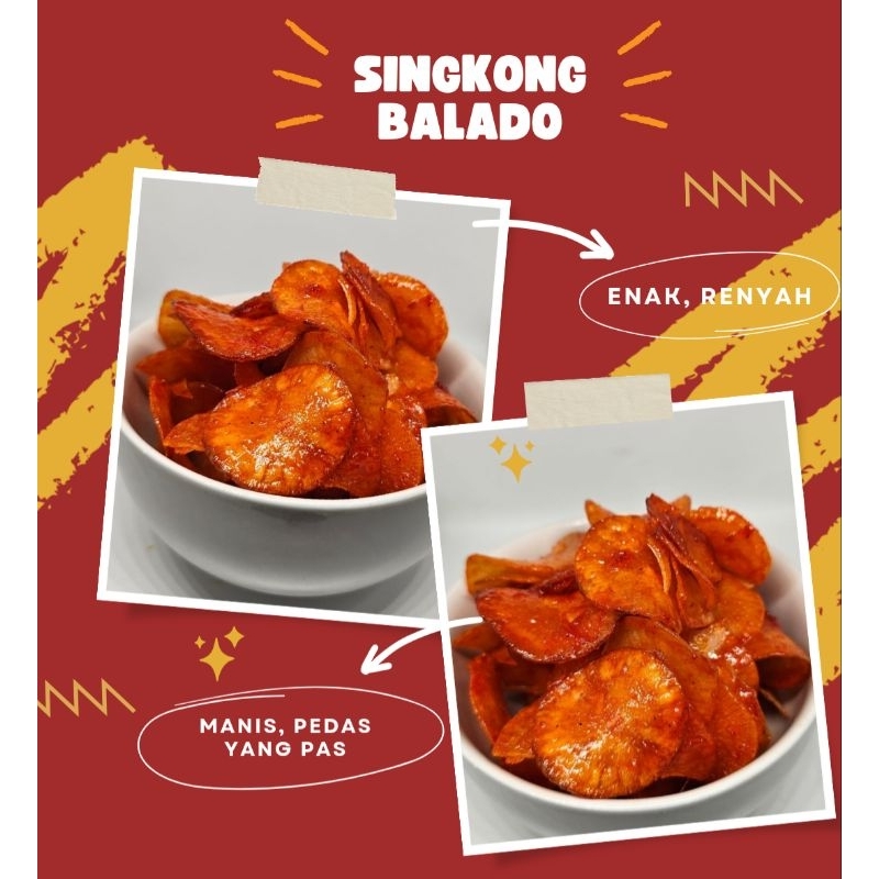 

BELEDAGID Keripik singkong balado pedas manis, keripik sanjai 1kg