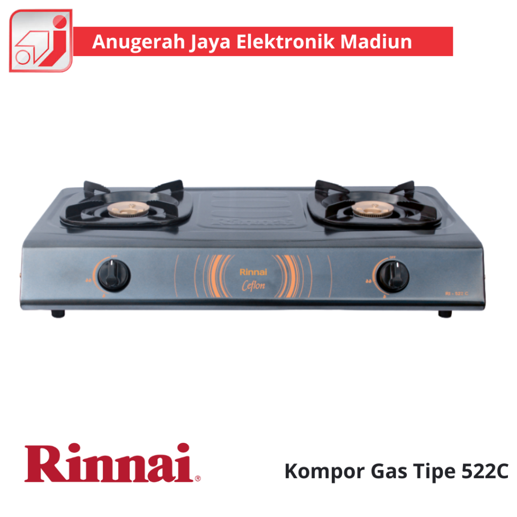 Kompor Gas Rinnai 2 Tungku 522C / Kompor Gas Rinnai 522C