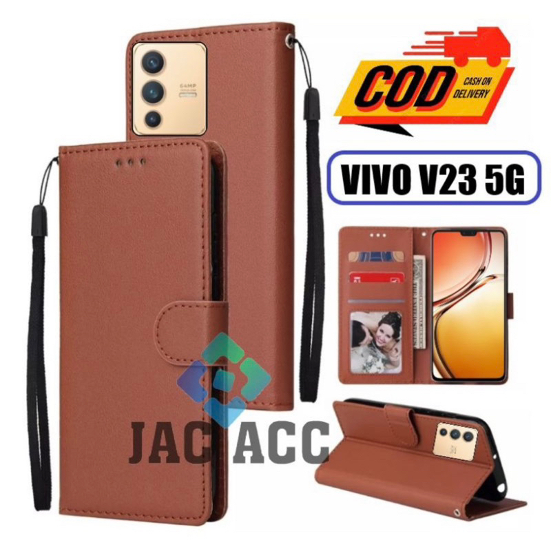 FLIP CASE HP PREMIUM UNTUK VIVO V23 5G LEATHER FLIP CASE HP PREMIUM UNTUK VIVO V23 5G