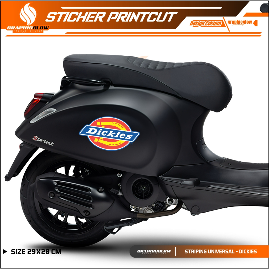 STICKER CUTTING STIKER STRIPING SCOOPY / VESPA LOGO DICKIES SP VSP LX SPRINT