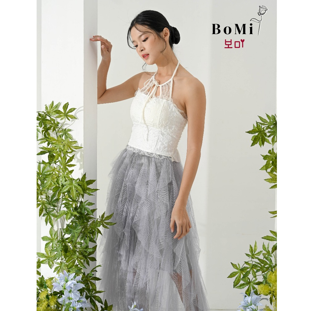 BOMI - JISOO Skirt Korean Premium Rok Tutu Tile Tumpuk 3 Layer Susun Asimetris Zigzag