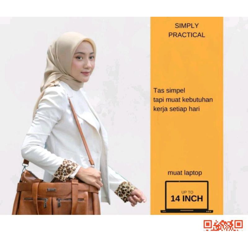 NUALA Bag By. Manjua Ory Tas Kerja. Tas Kuliah .Muat Laptop 14 Inc Tas Laptop Mewah dan Elegan